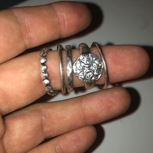 AE size 7 ring set silver